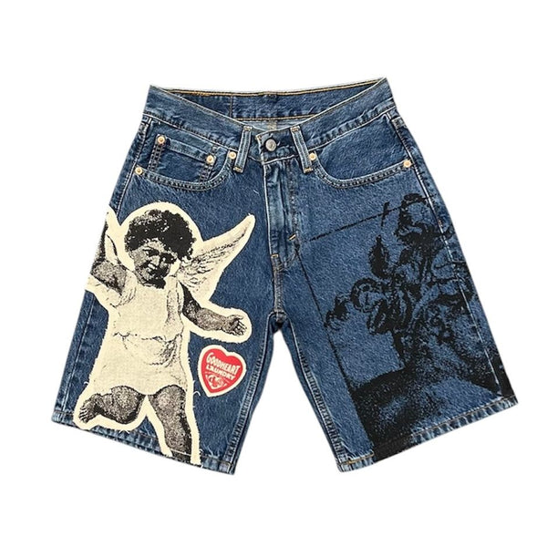 Deadby5am Angel Denim Shorts (Light Blue)