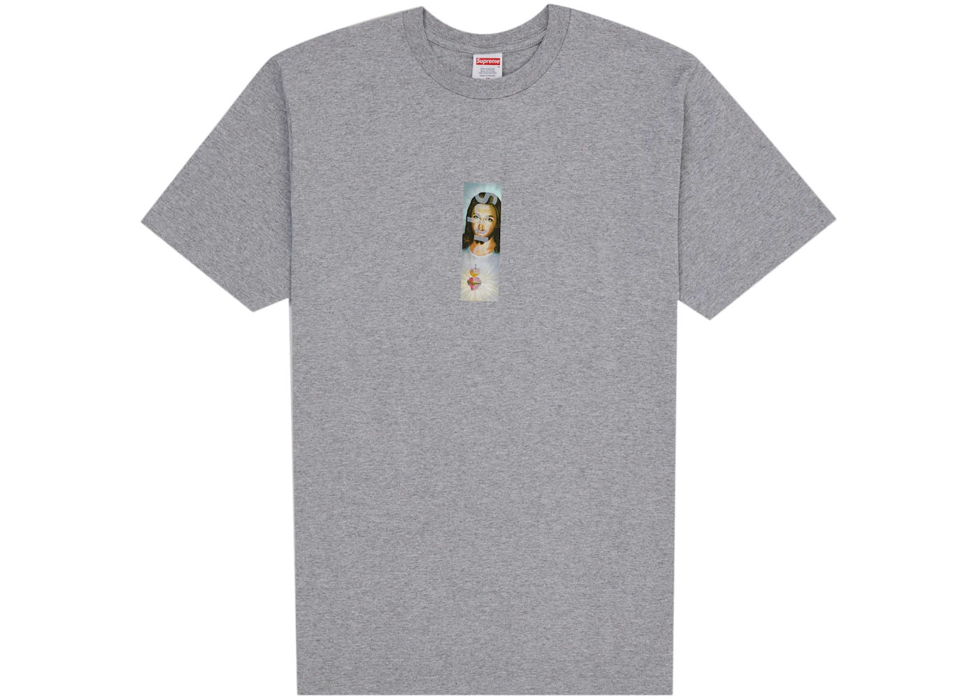 Supreme Prayer Card Box Logo Tee Heather Grey