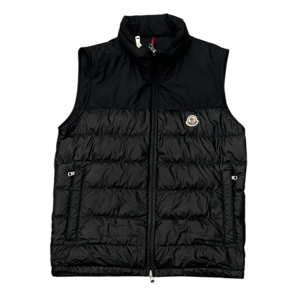 Moncler logo-patch down-feather gilet Vest (Black) - Preowned