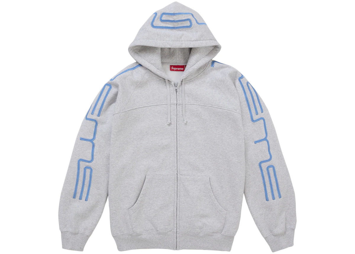 Supreme Connect Zip Up Hooded Sweatshirt Heather Grey