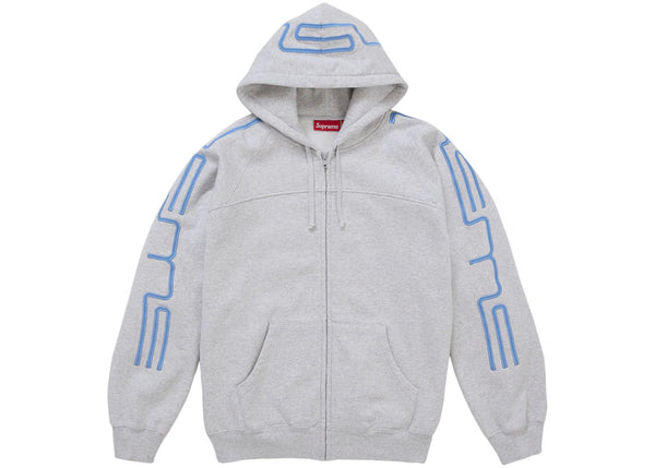 Supreme Connect Zip Up Hooded Sweatshirt Heather Grey