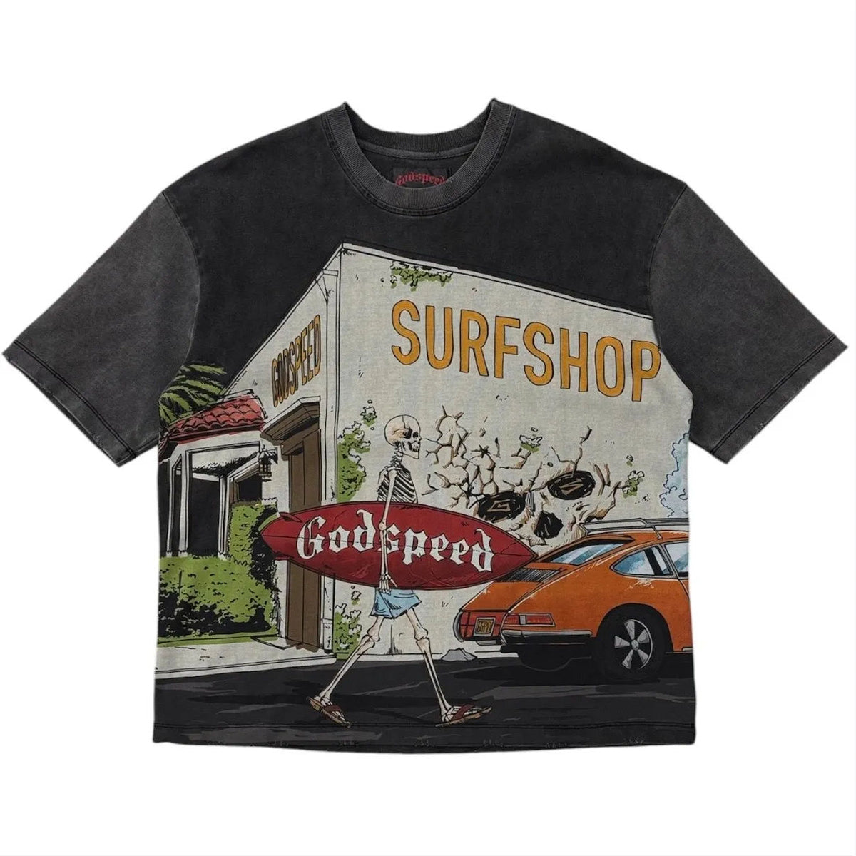 Godspeed Surf Shop Tee (Washed Black) - Preowned
