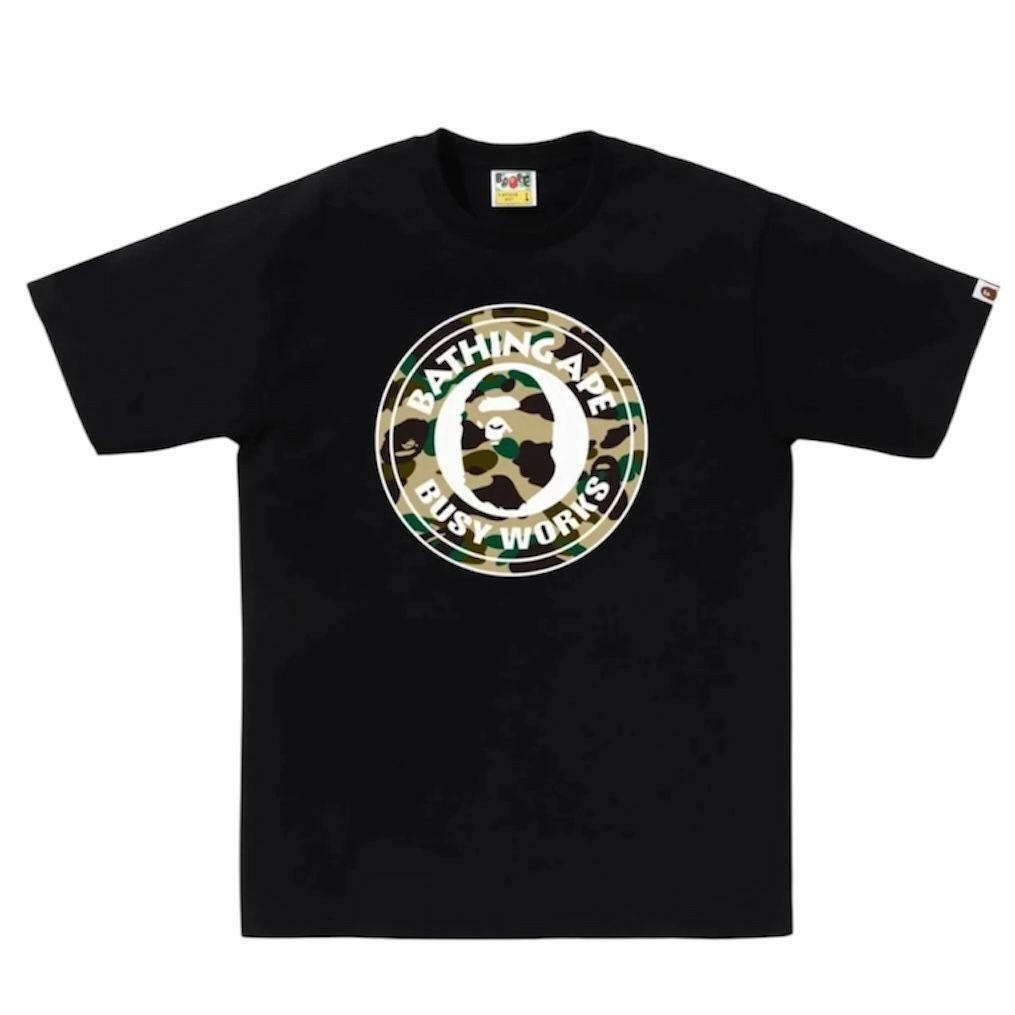 Bape 1st Camo Busy Works Tee (Black/Yellow)