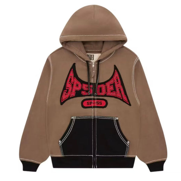 Sp5der T&F Zip Hoodie (Brown)