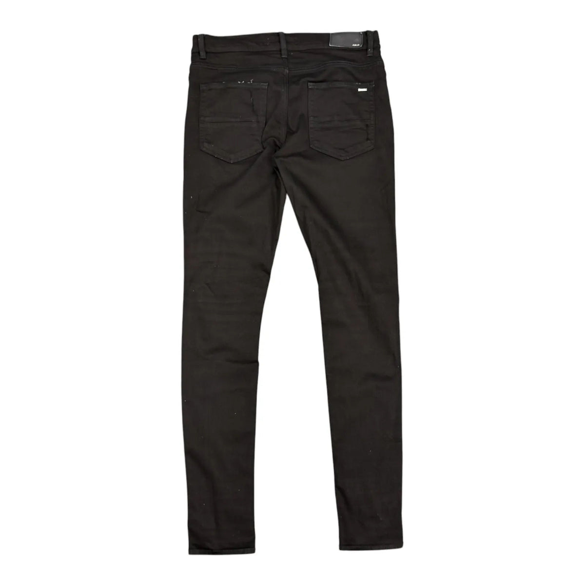 Amiri MX1 Black Leather Patch Jeans (Black) - Preowned
