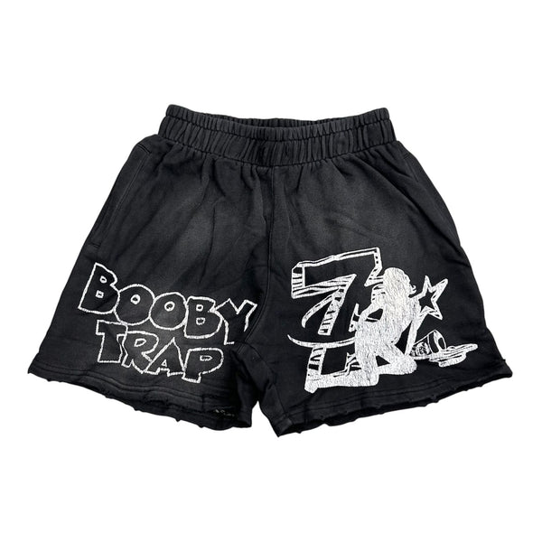 Triple 7's Booby Trap Logo Shorts (Black)