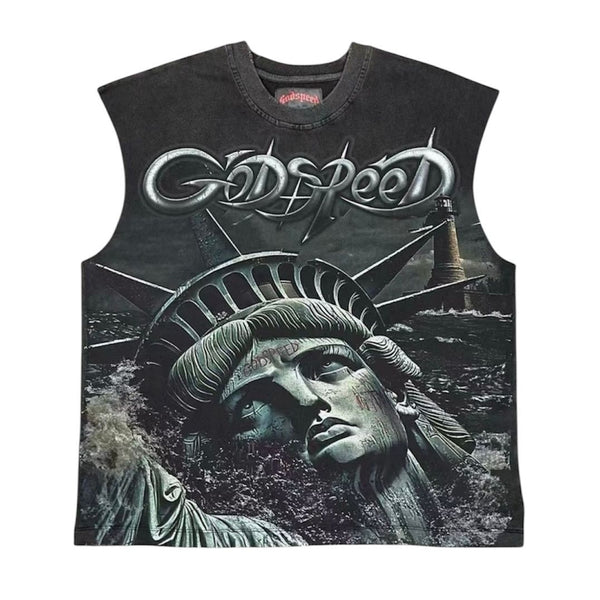 Godspeed Sunken Liberty 2 Sleeveless Tee (Black Wash)
