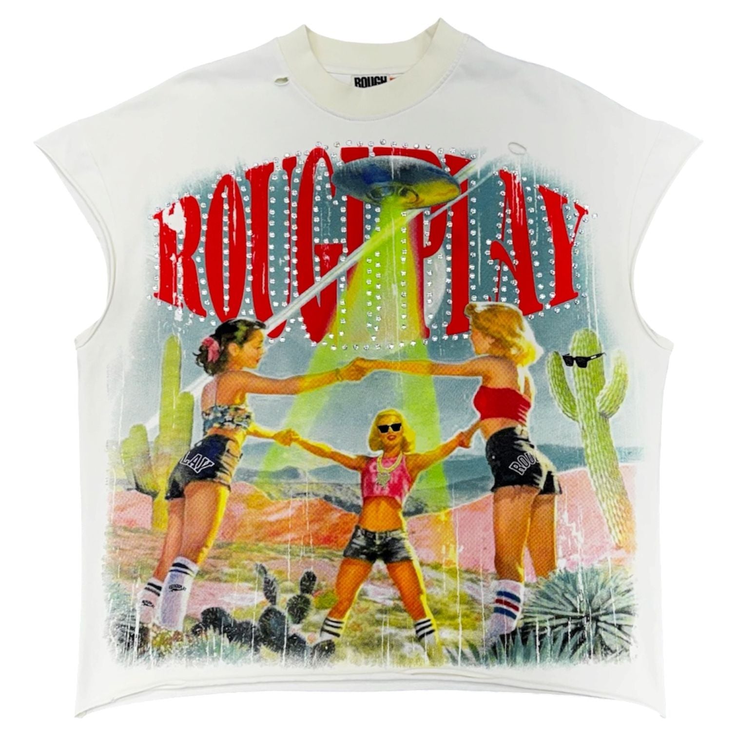 Roughplay Together Sleeveless Tee (Cream) - Preowned