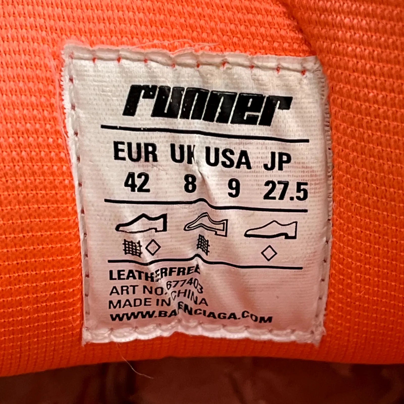 Balenciaga Runner Trainer Fluo Orange - Preowned