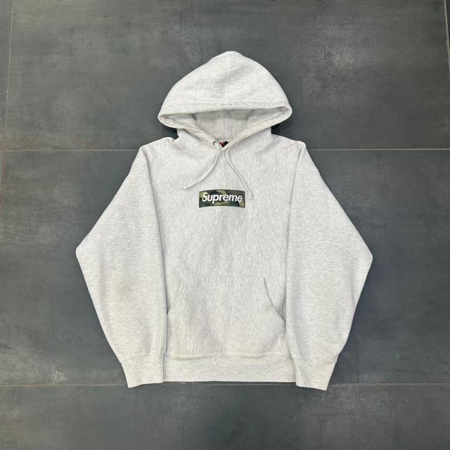 Supreme Box Logo Hooded Sweatshirt (FW23) Ash Grey - Preowned
