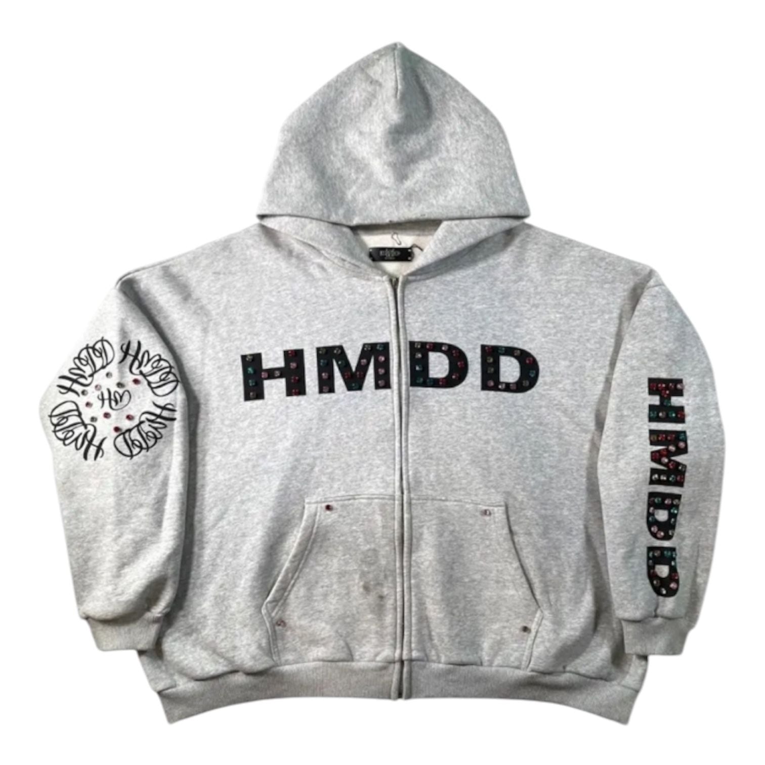 HMDD Chimstone Studded Logo Hoodie (Grey) - Preowned