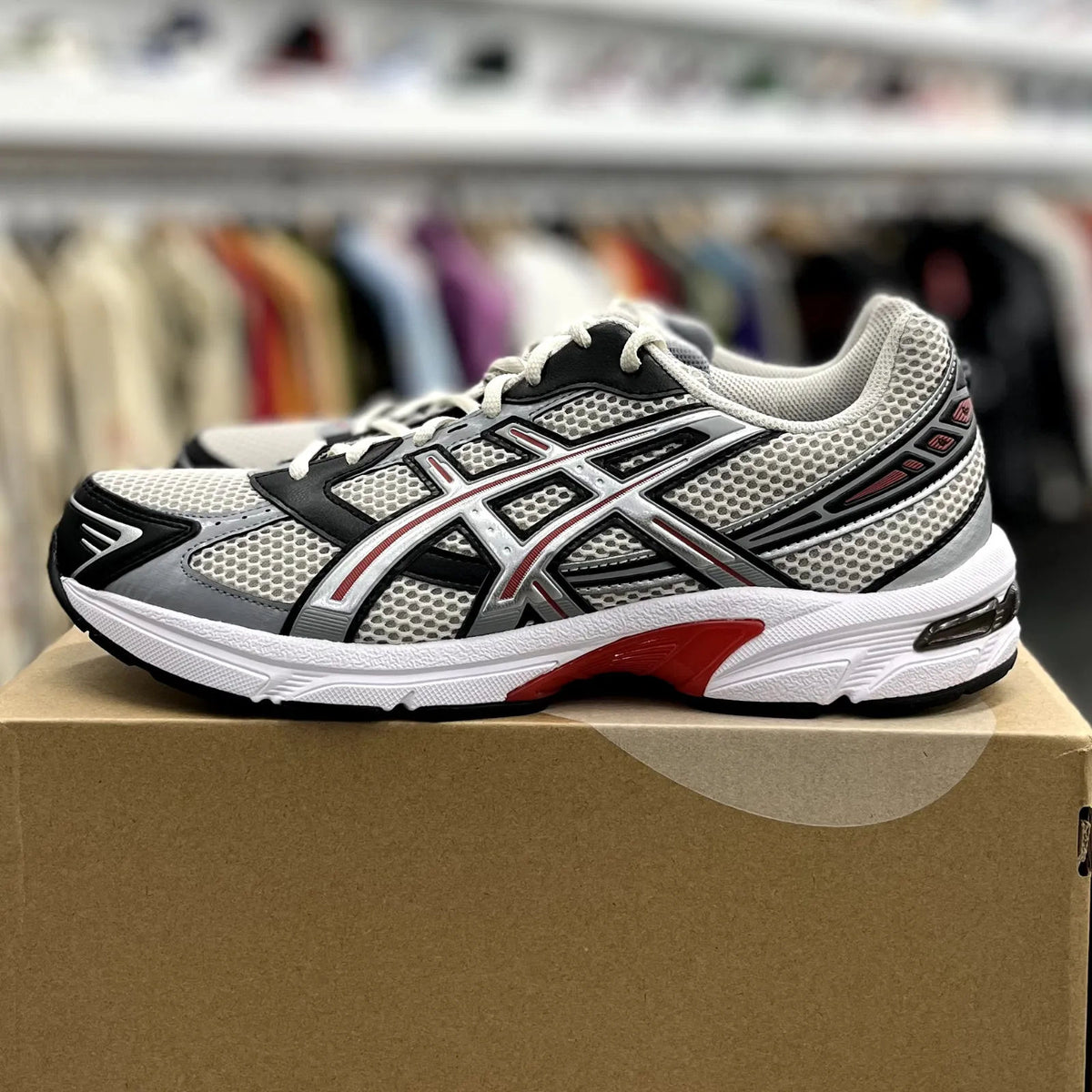 ASICS Gel-1130 Smoke Grey Pure Silver Red - Preowned