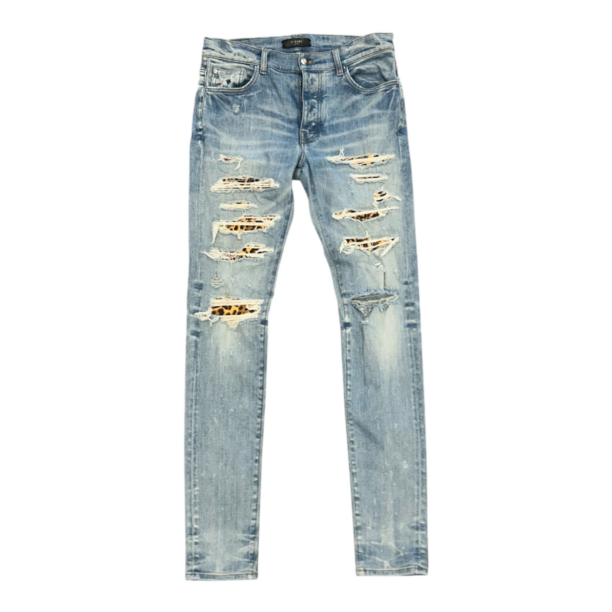 Amiri Mx1 Cheetah Jean (Blue) - Preowned