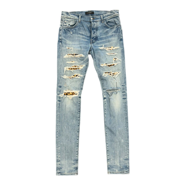Amiri Mx1 Cheetah Jean (Blue) - Preowned