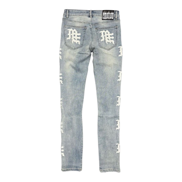 Mixed Emotion Monogram Denim (Sea) - Preowned