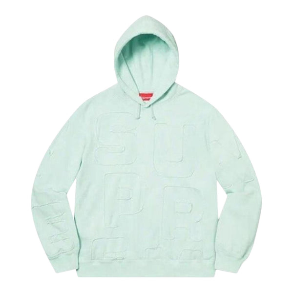 Supreme Cutout Letters Hooded Sweatshirt Ice Blue