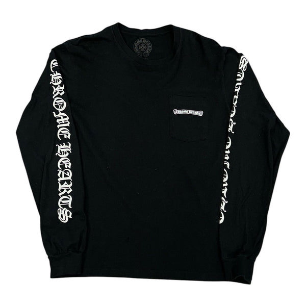 Chrome Hearts Scroll Logo L/S Tee (Black) - Preowned