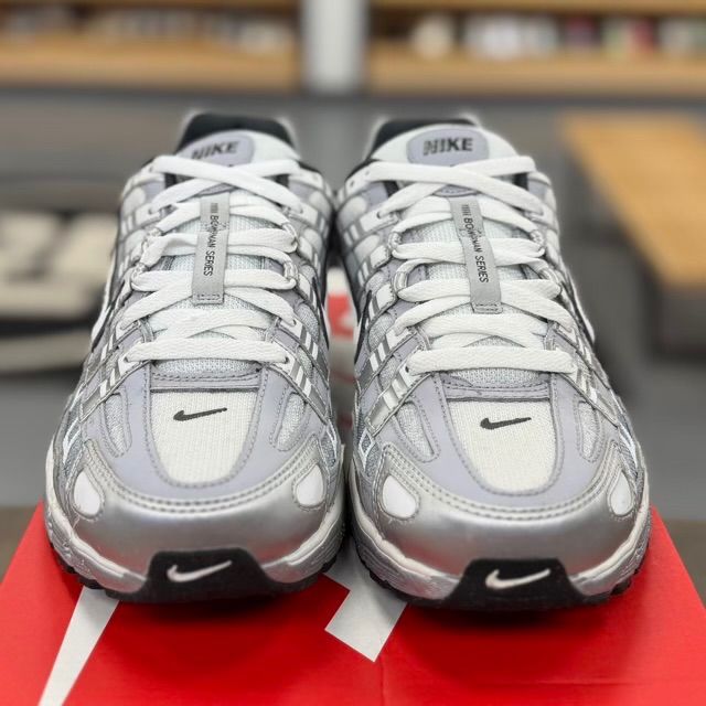 Nike P-6000 Metallic Silver Summit White-Wolf Grey - Preowned