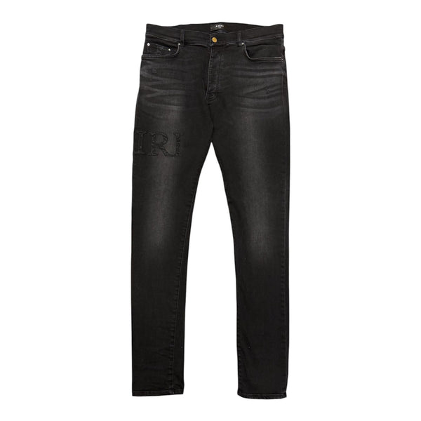 Amiri Embroidered Side Logo Jeans (Black) - Preowned