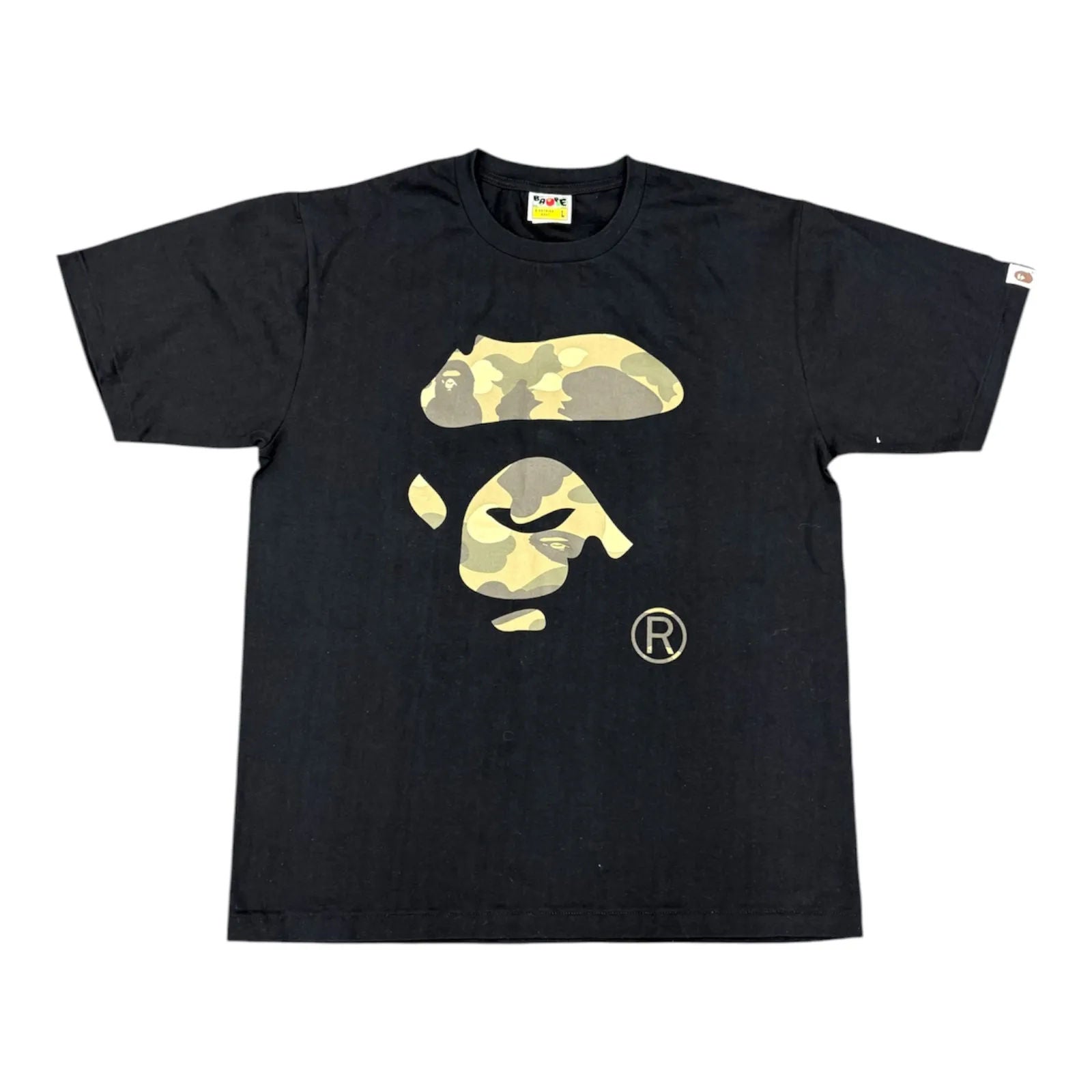 Bape Ape Face Tee (Black/Camo) - Preowned