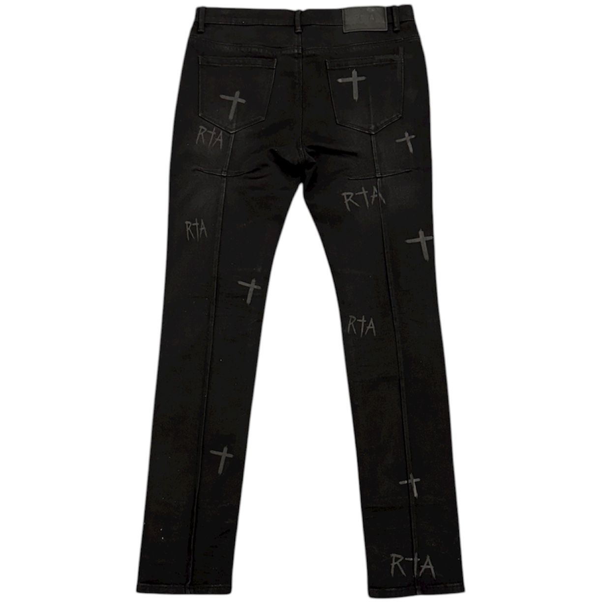 RTA Clayton Crosses Distressed Denim Jeans (Black)