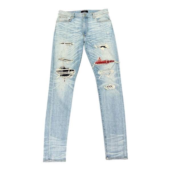 Amiri Thrasher Patchwork Pailey Patch Jean (Indigo)