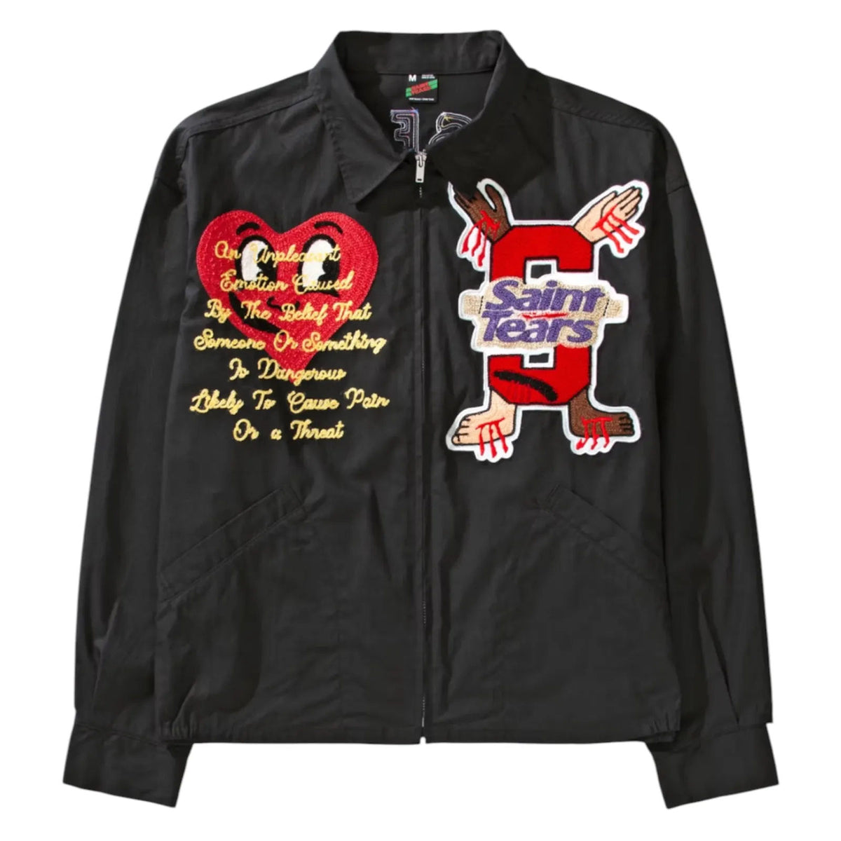 Saint Tears "Chose Your Savior" Chain-Stitched Coach Jacket (Black)