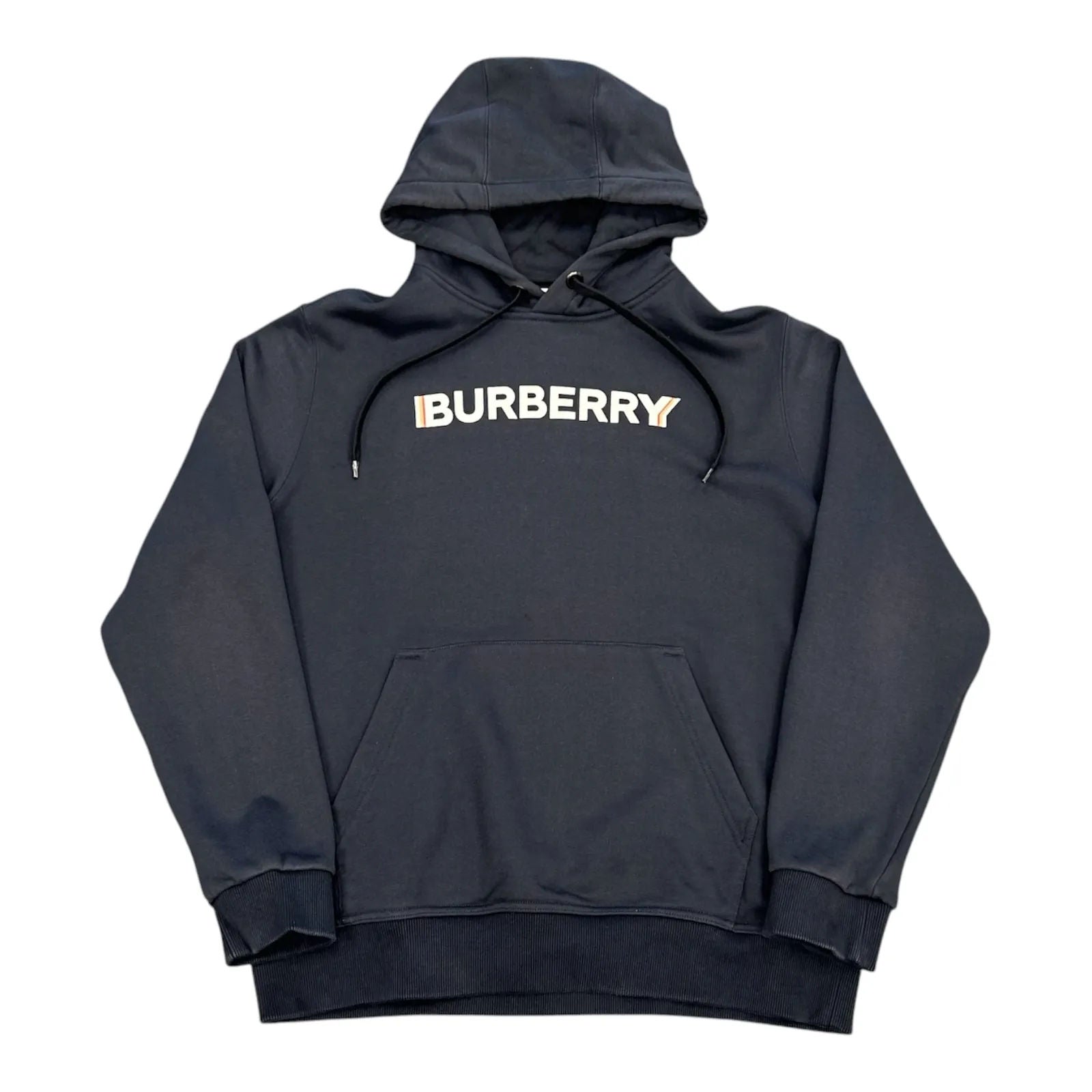 Burberry Logo Print Hoodie (Navy) - Preowned