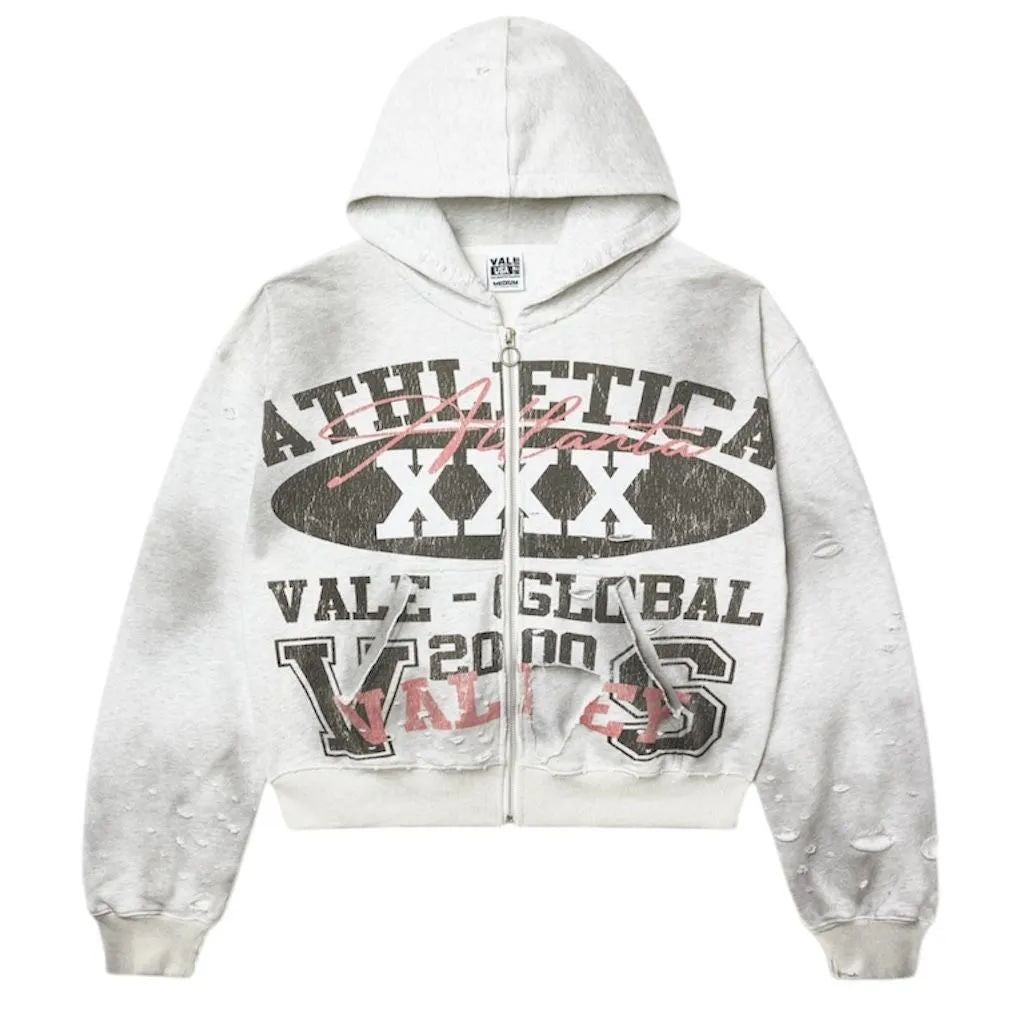 Vale Destroyer Zip Up Hoodie (White)