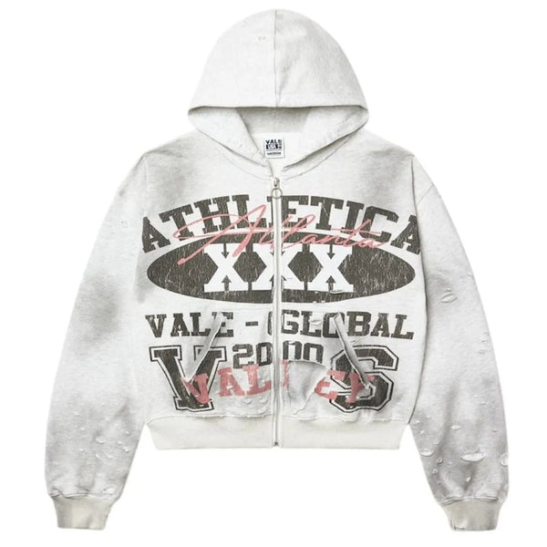 Vale Destroyer Zip Up Hoodie (White)