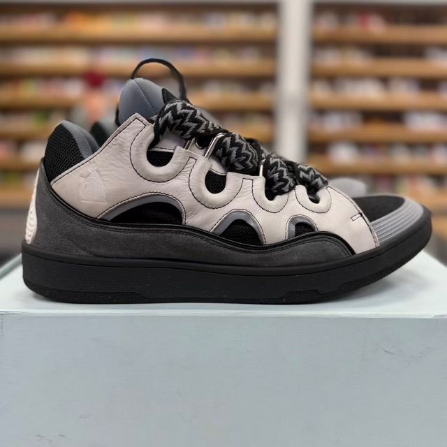 Lanvin Curb Sneakers White Anthracite - Preowned