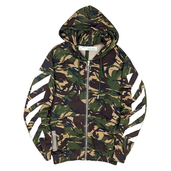 Off-White Camoflage Zip Up Hoodie