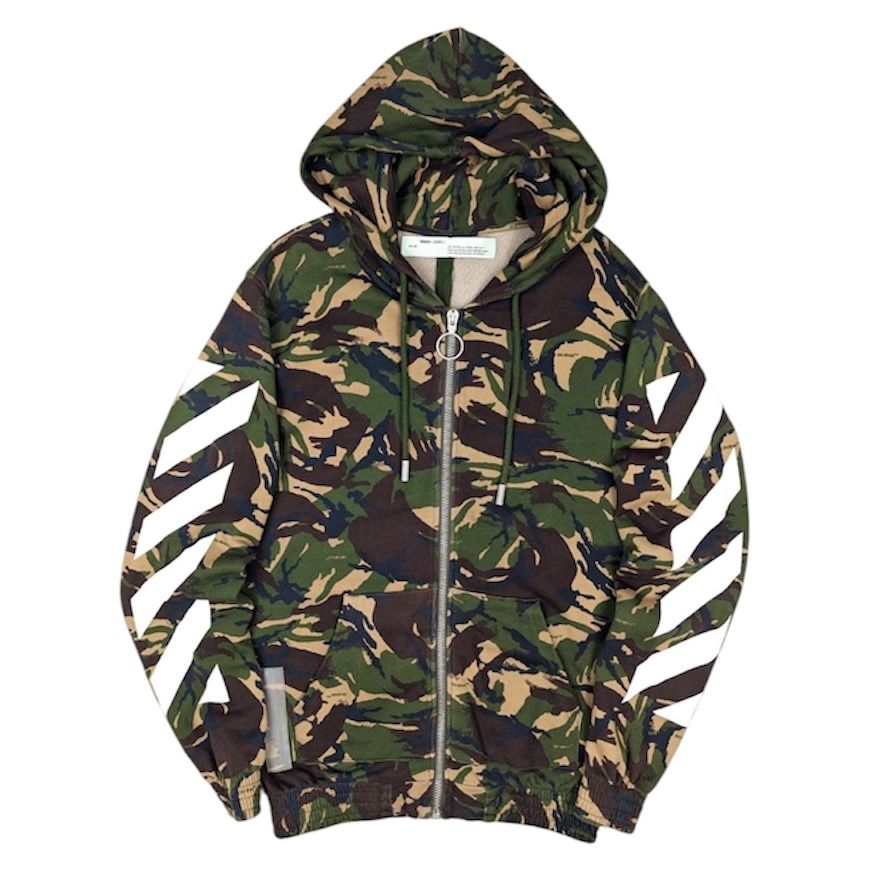 Off-White Camoflage Zip Up Hoodie