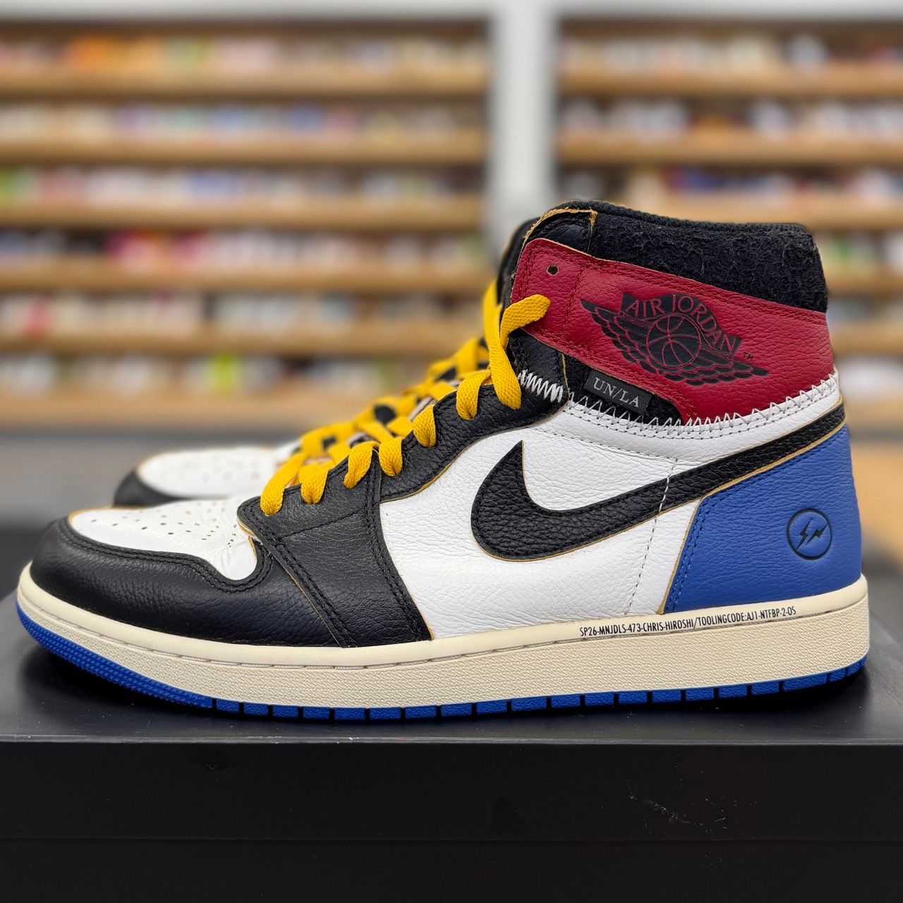 Jordan 1 Retro High OG SP Fragment x Union LA Varsity Red Sport Royal - Preowned