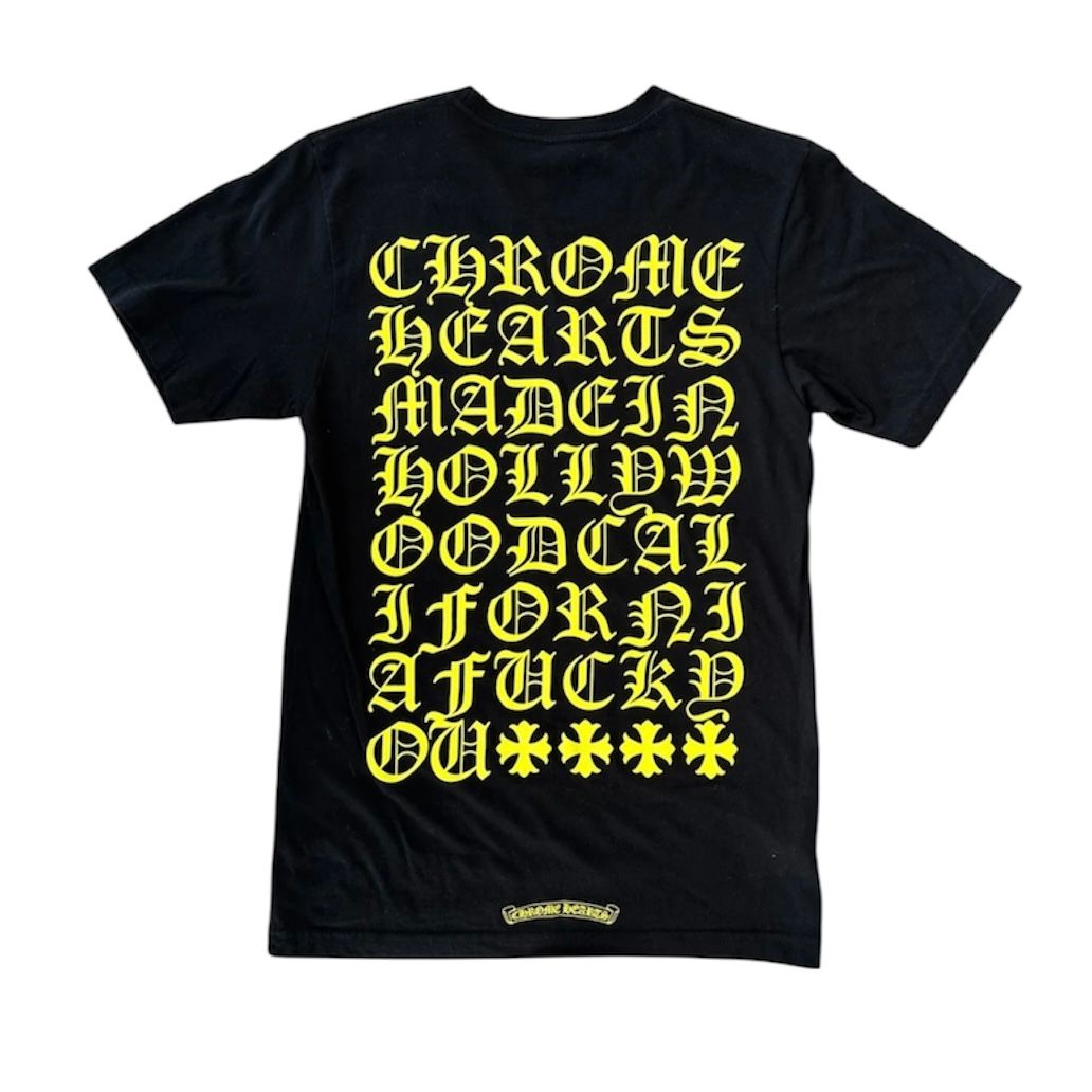 Chrome Hearts Eyechart Tee (Black/Yellow) - Preowned