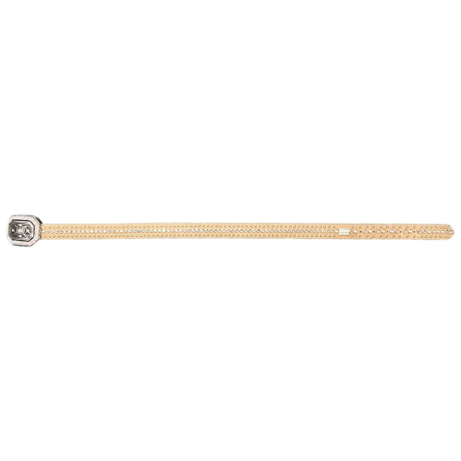 B.B. Simon Studded Fur Belt (Tan) - Preowned