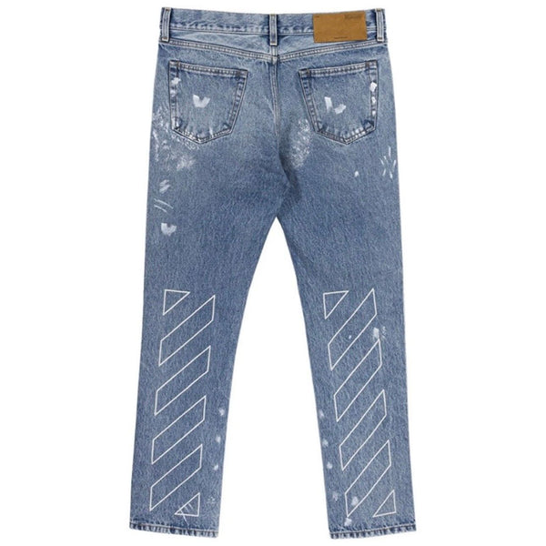 Off-White Straight Cut Jeans (Blue) - Preowned