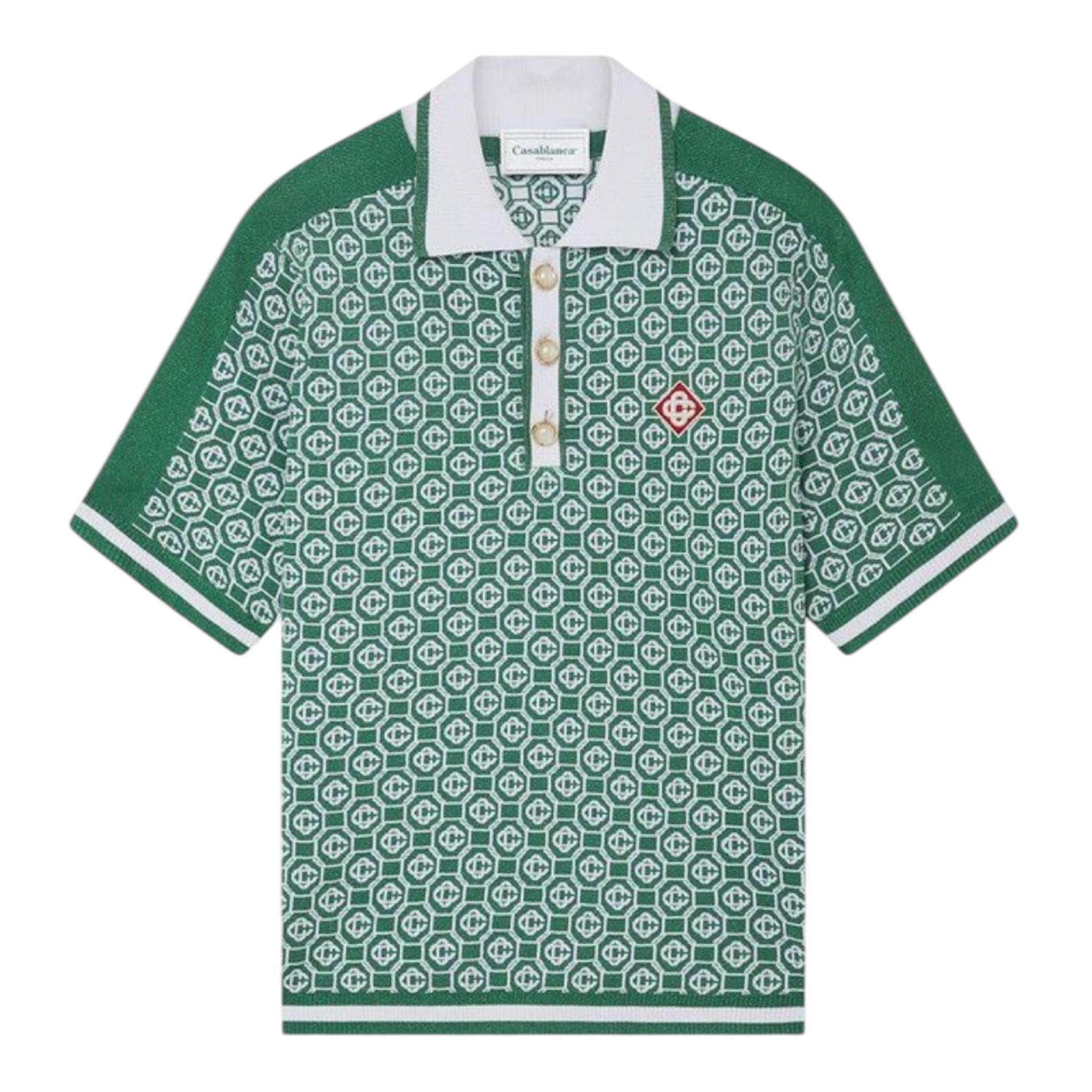 Casablanca Lurex Jacquard Polo (Green)