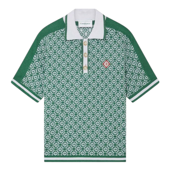 Casablanca Lurex Jacquard Polo (Green)