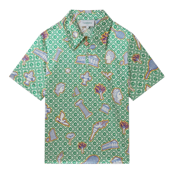 Casa Blanca Greek Icons Quarter Zip Shirt (Green)