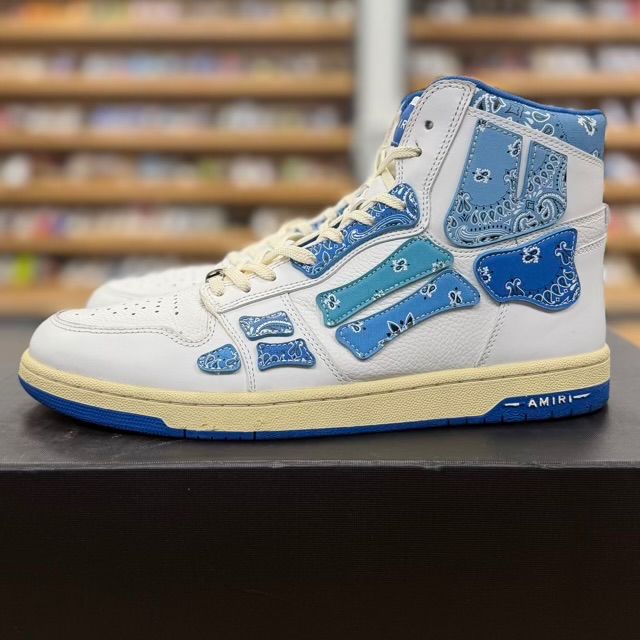 AMIRI Skel Top Hi Bandana White Blue - Preowned