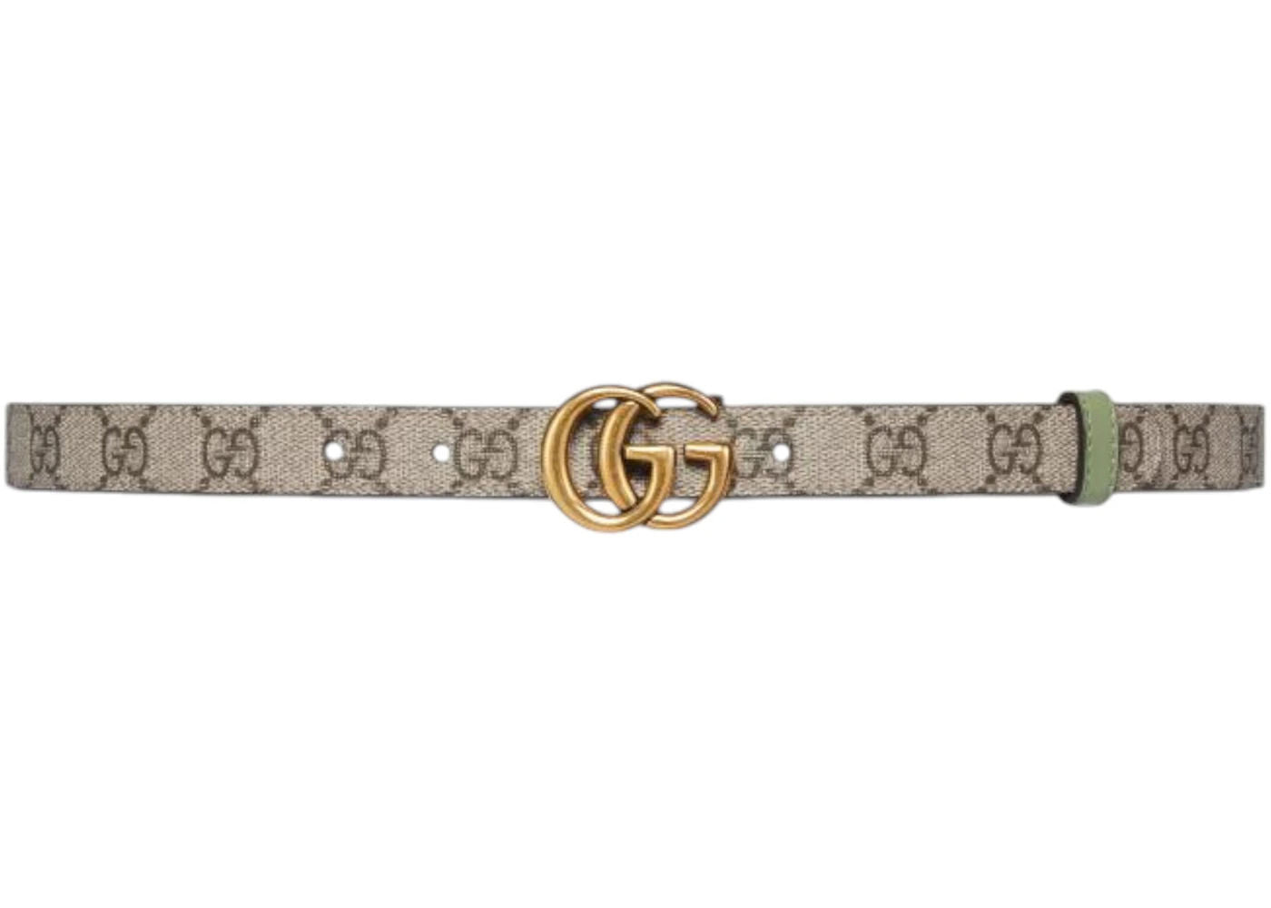 Gucci GG Marmont Reversible Belt (Beige/Green) - Preowned