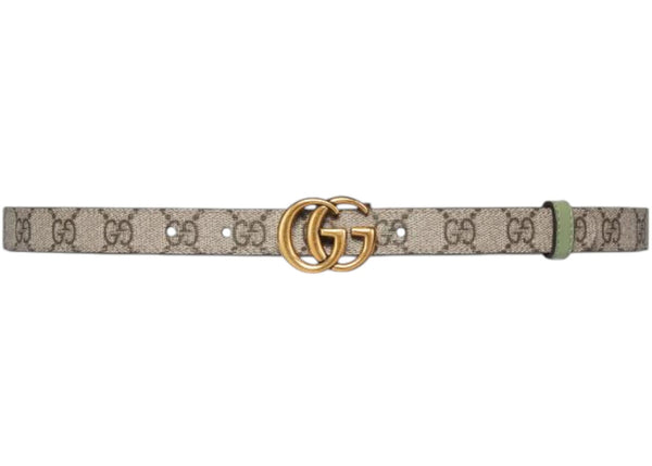 Gucci GG Marmont Reversible Belt (Beige/Green) - Preowned