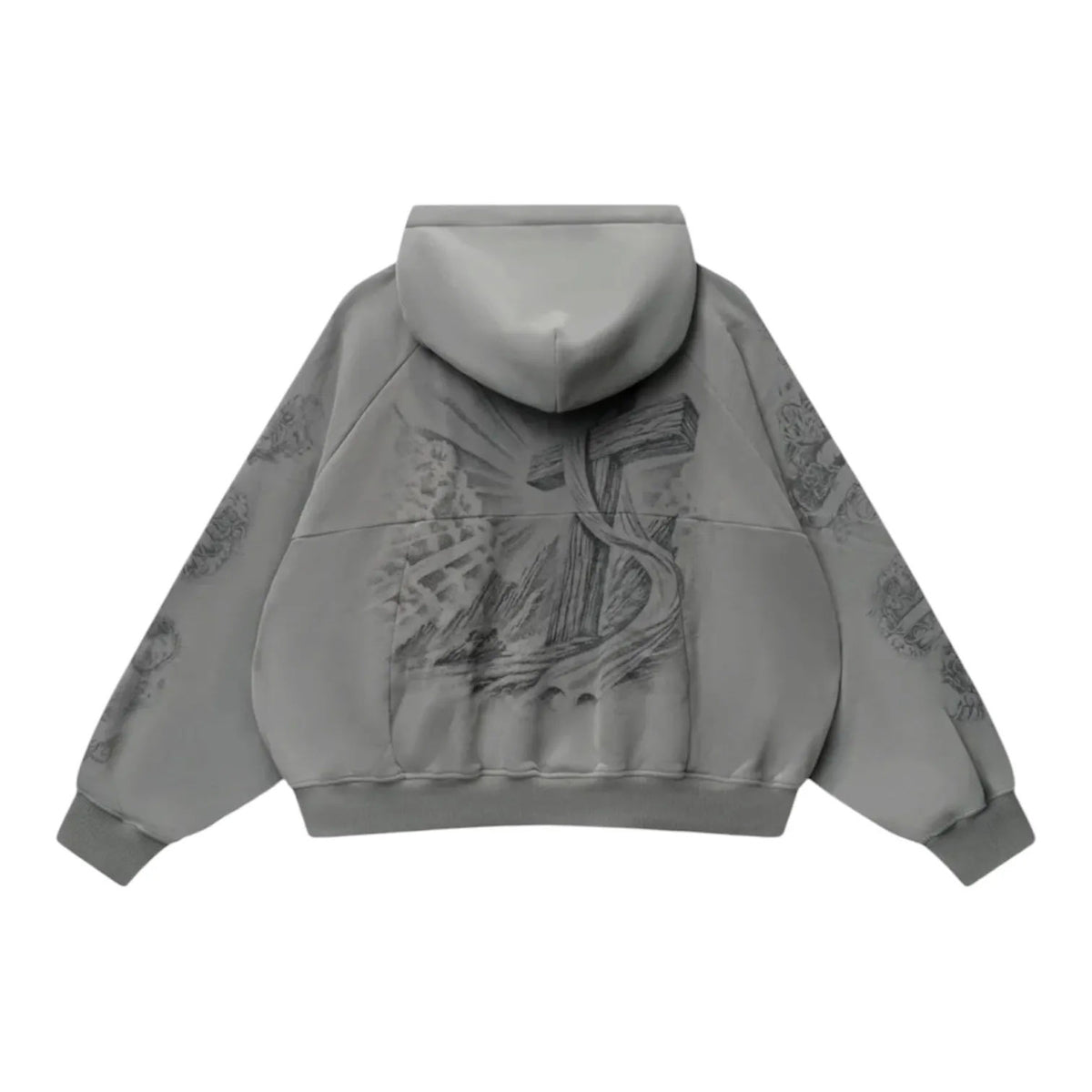 We Are Righteous Mother Of Mercy Zip Up Hoodie (Grey)