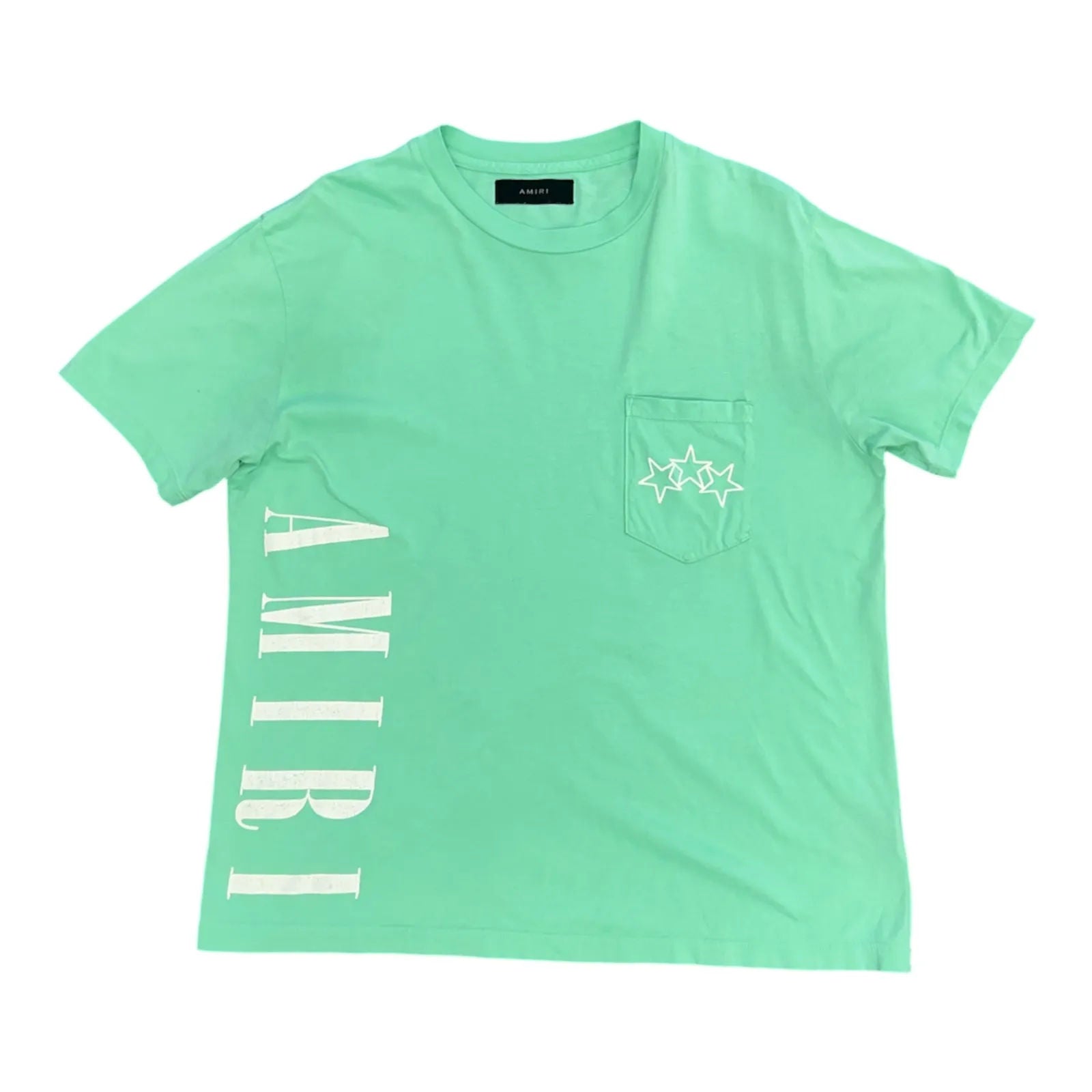 Amiri Vertical Logo Tee (Mint) - Preowned