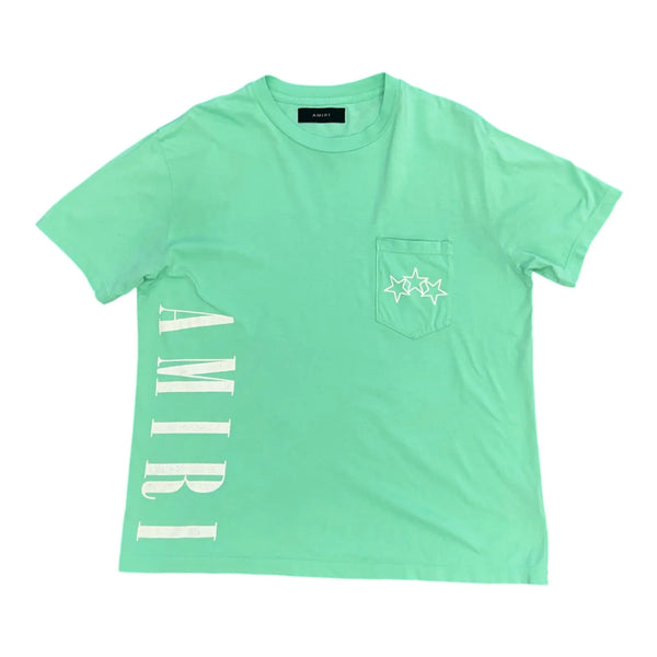 Amiri Vertical Logo Tee (Mint) - Preowned