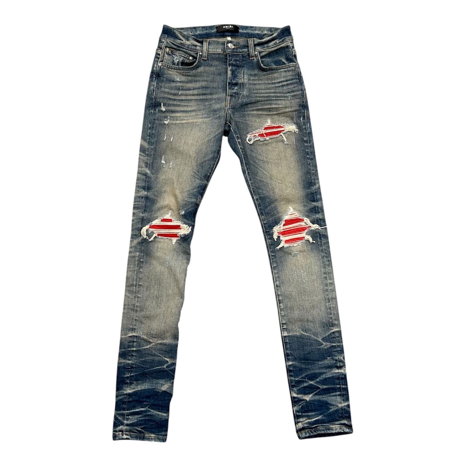 Amiri MX1 Red Patch Jeans (Clay Indigo) - Preowned