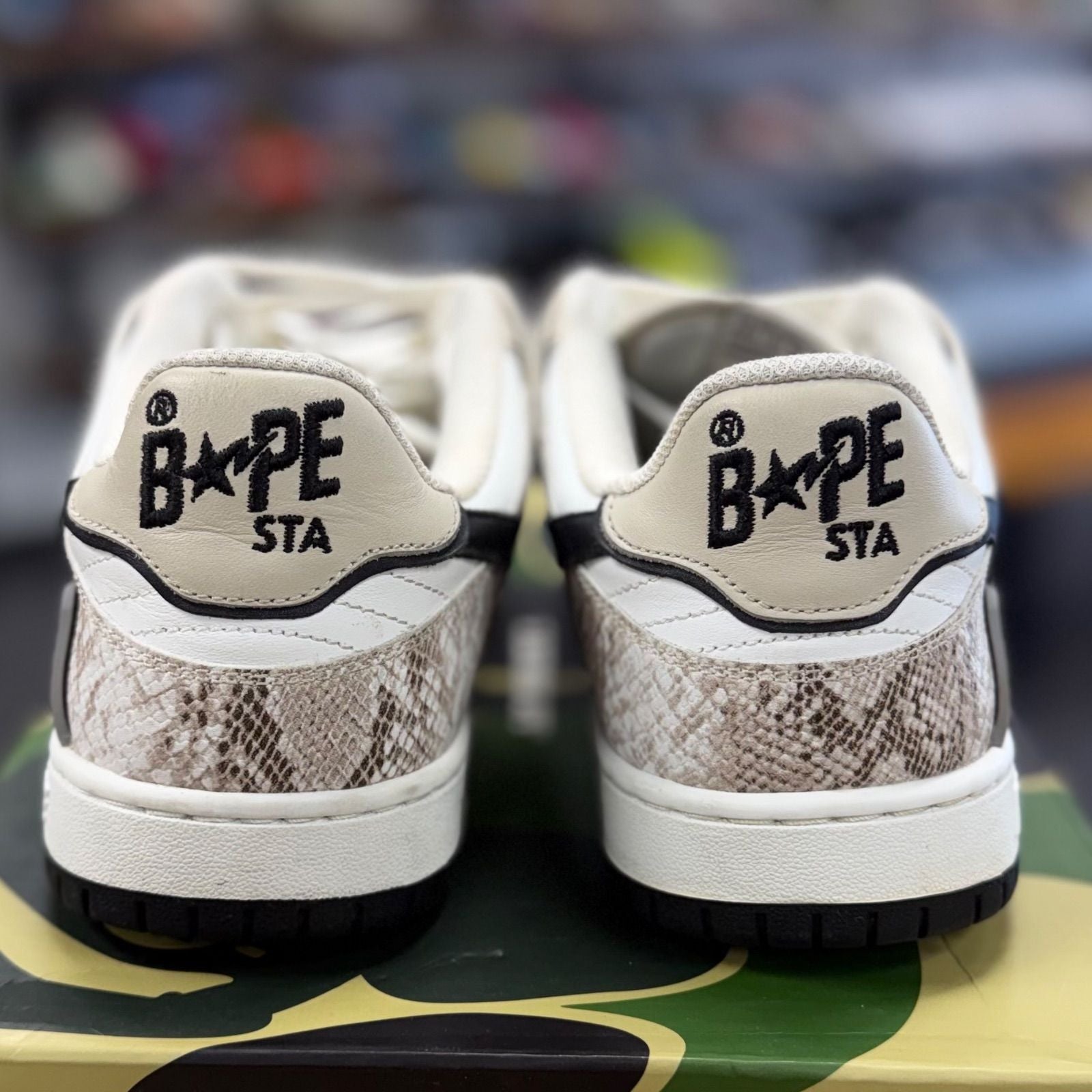A Bathing Ape Sk8 Sta #1 Beige Snakeskin - Preowned