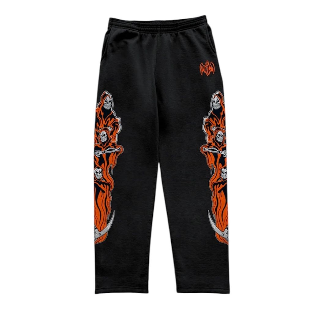 Warren Lotas Three Reapers Sweatpants (Black Orange)