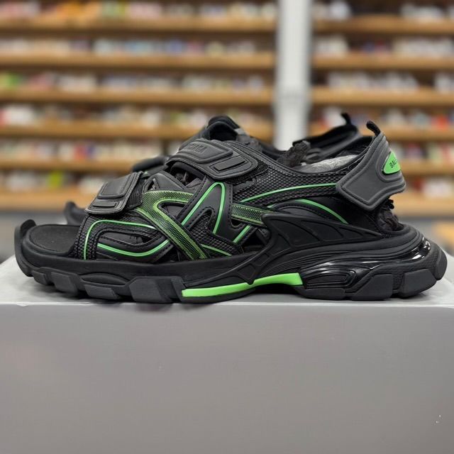 Balenciaga Track Sandal Black/Fluo Green - Preowned